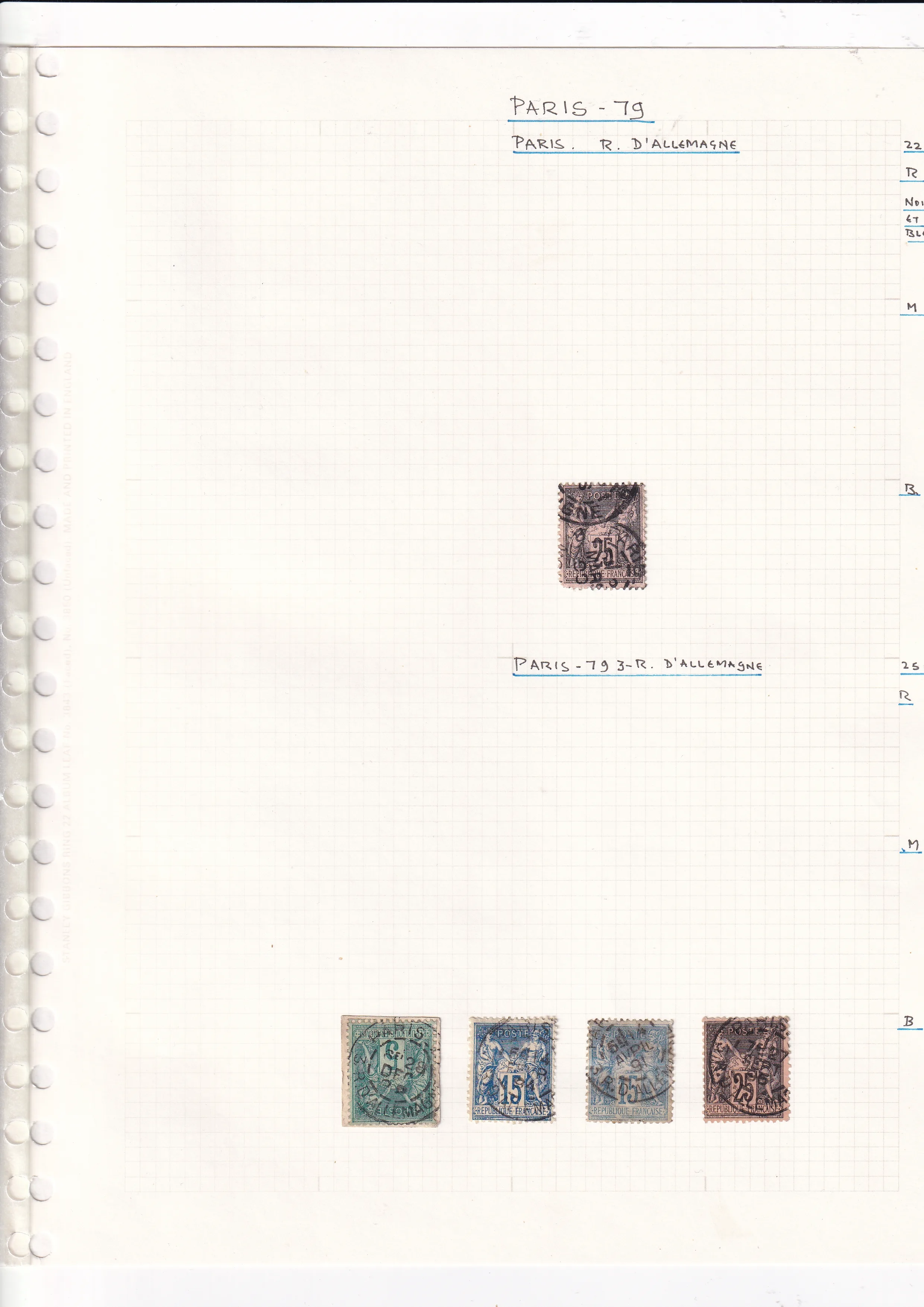 a paper with stamps on it
