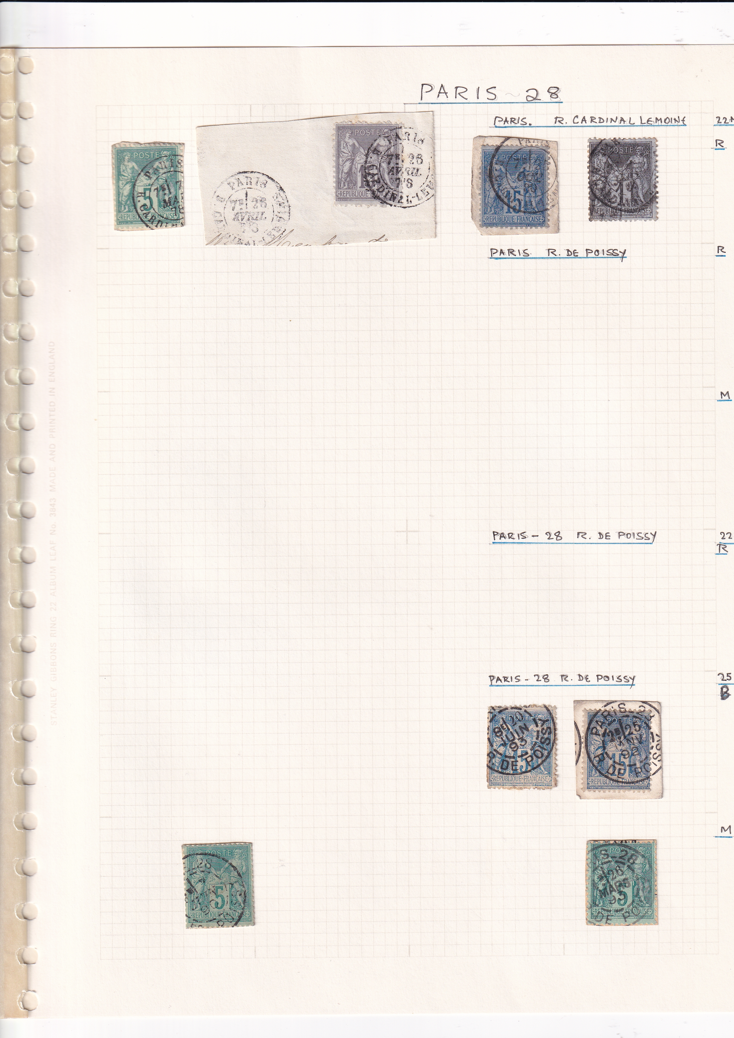 a page of a book with stamps