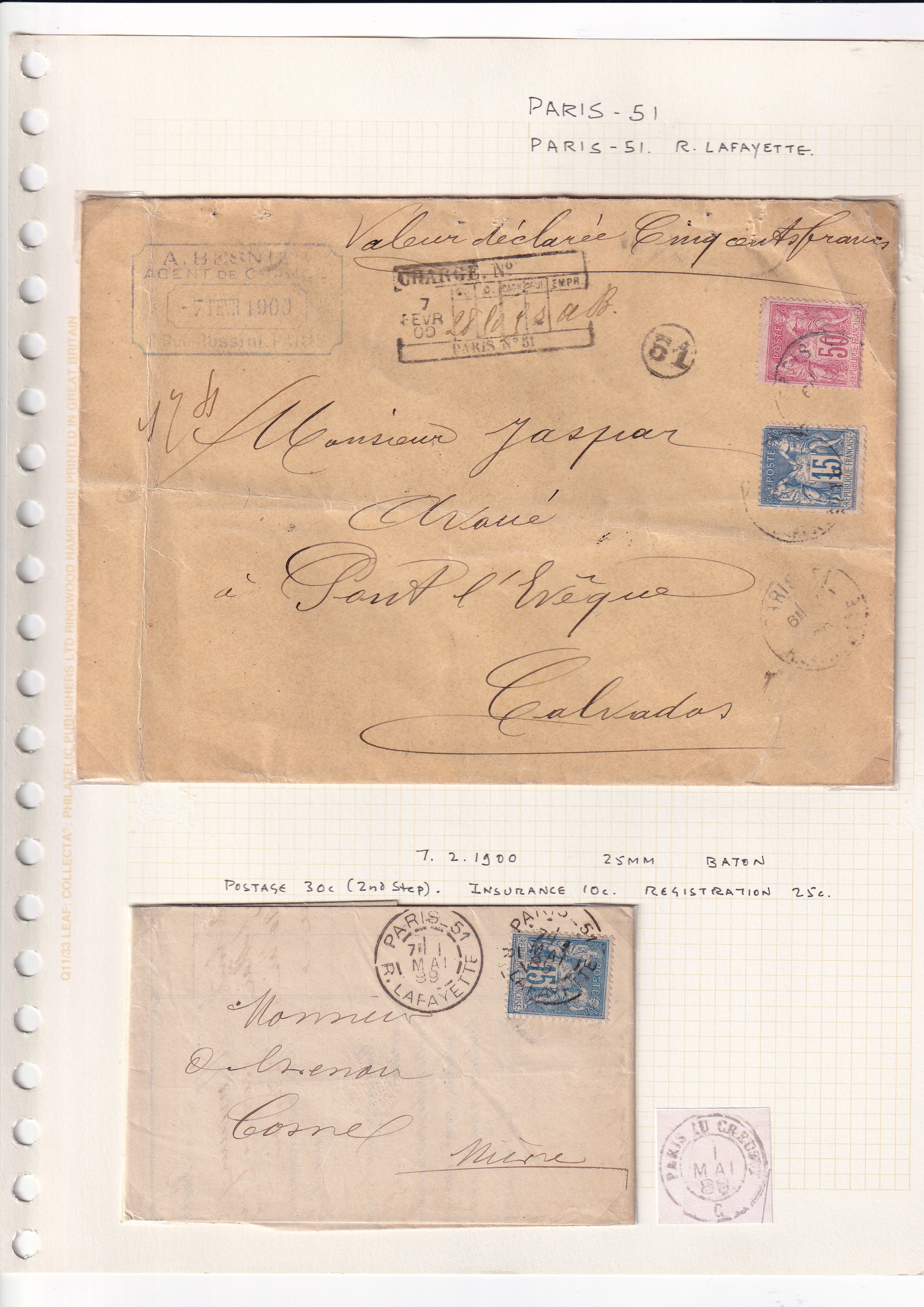 a paper with stamps and stamps on it