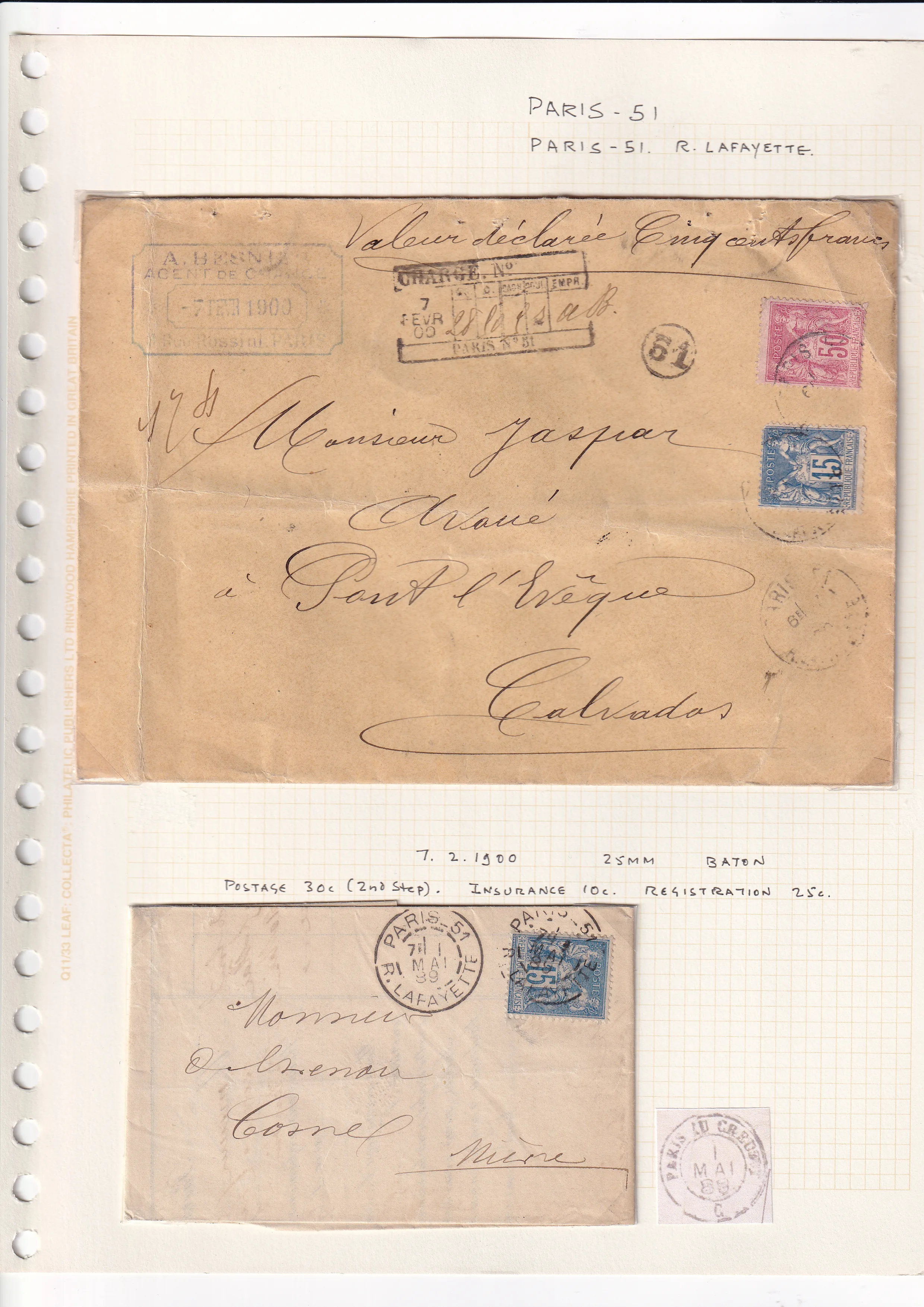 a paper with stamps and stamps on it
