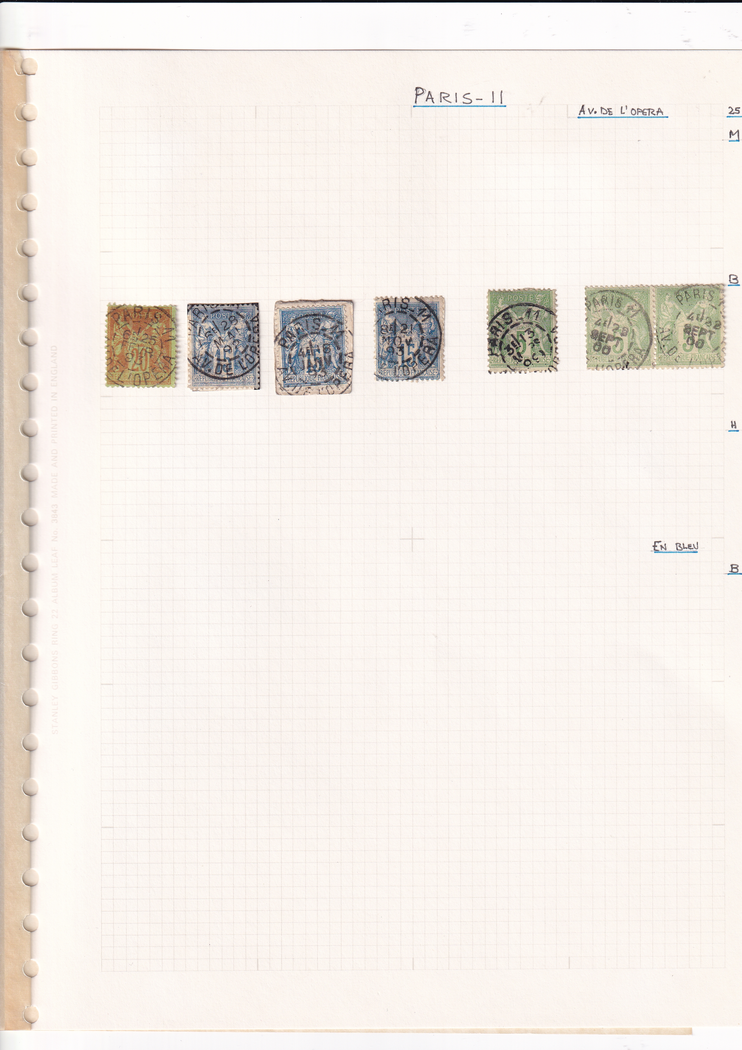 a group of stamps on a grid paper