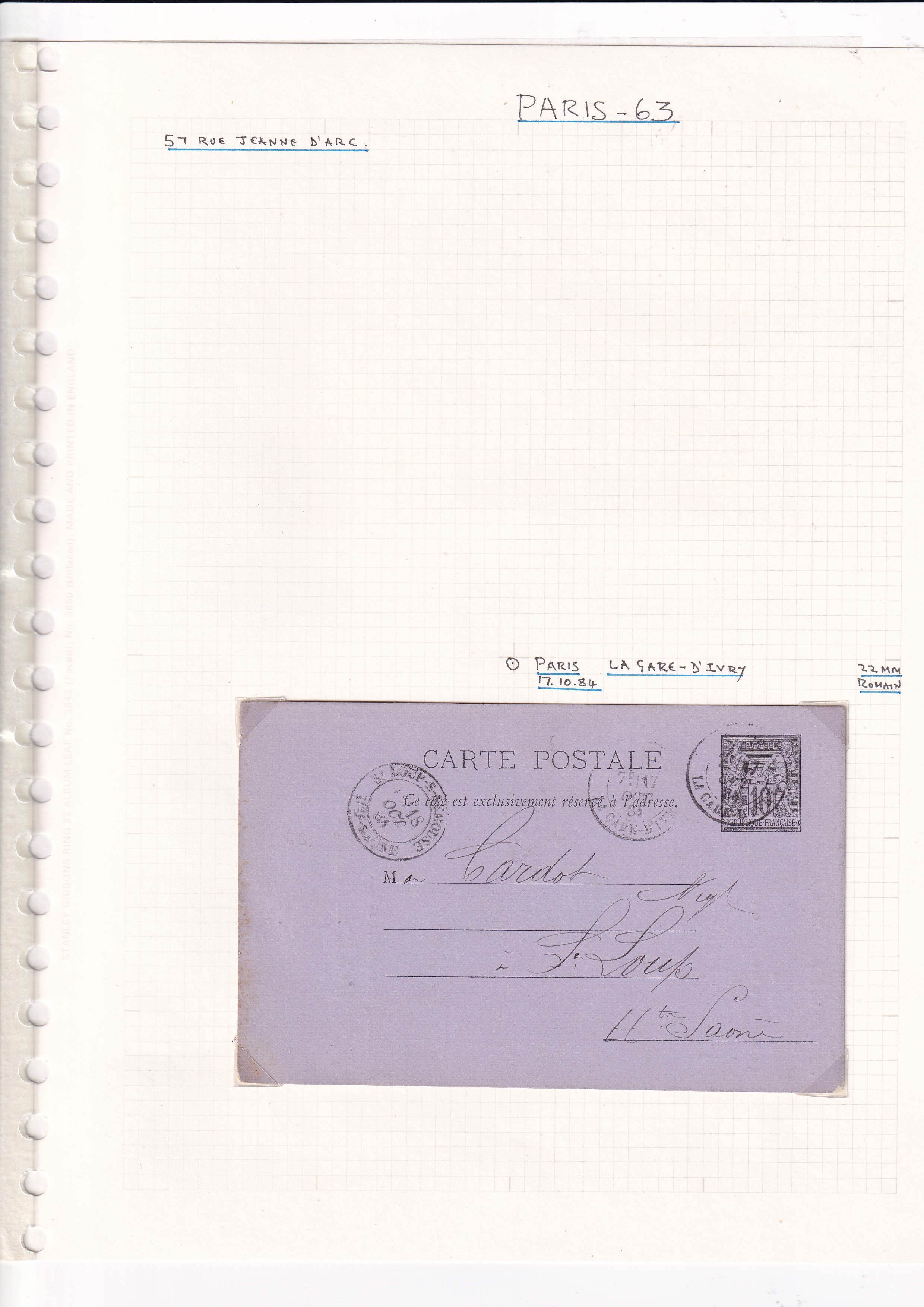 a piece of paper with a purple envelope