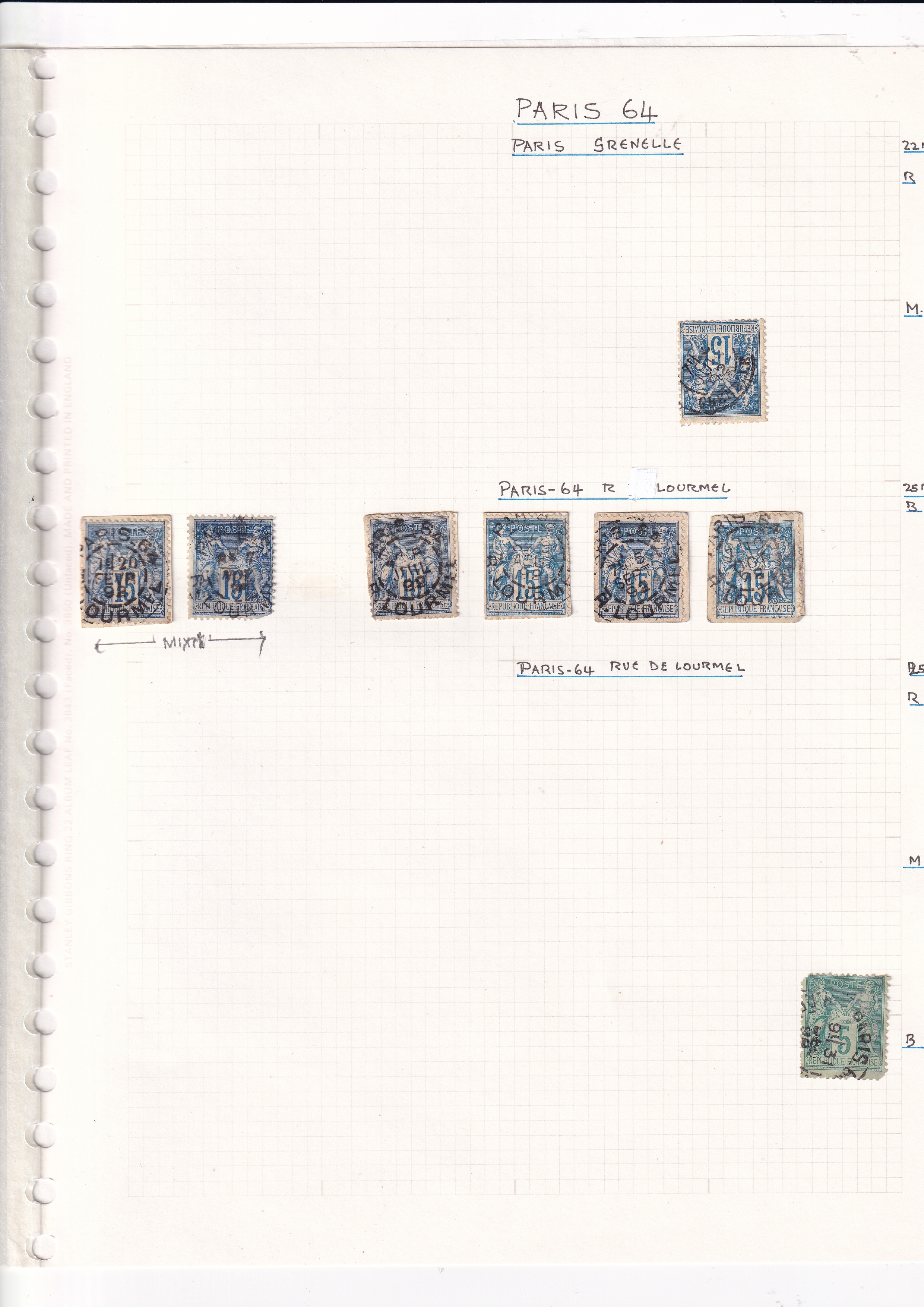 a paper with stamps on it