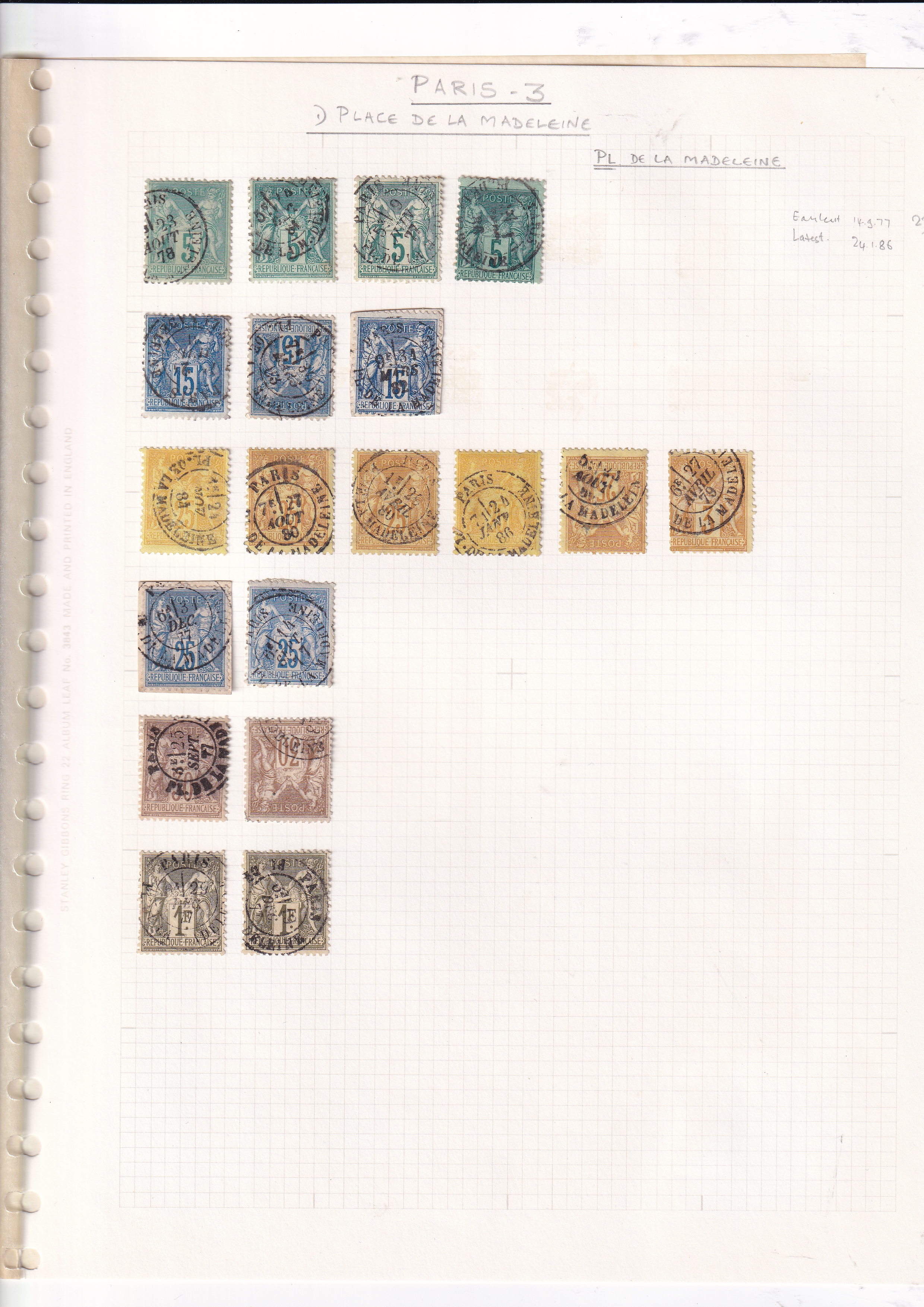 a collection of stamps in a book