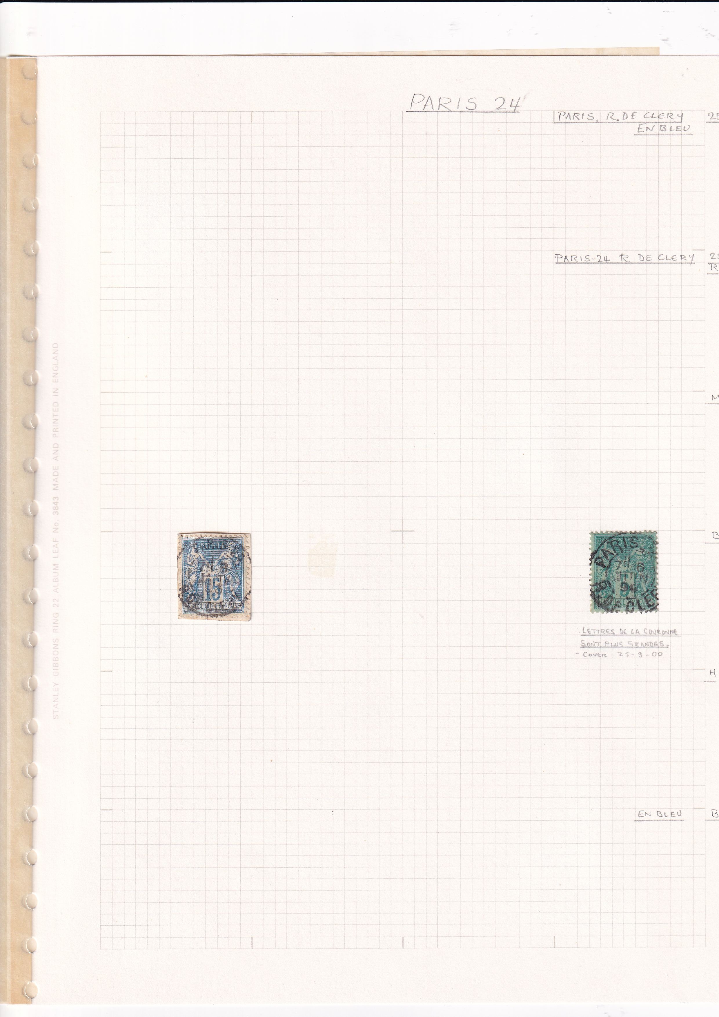 a paper with a grid with stamps