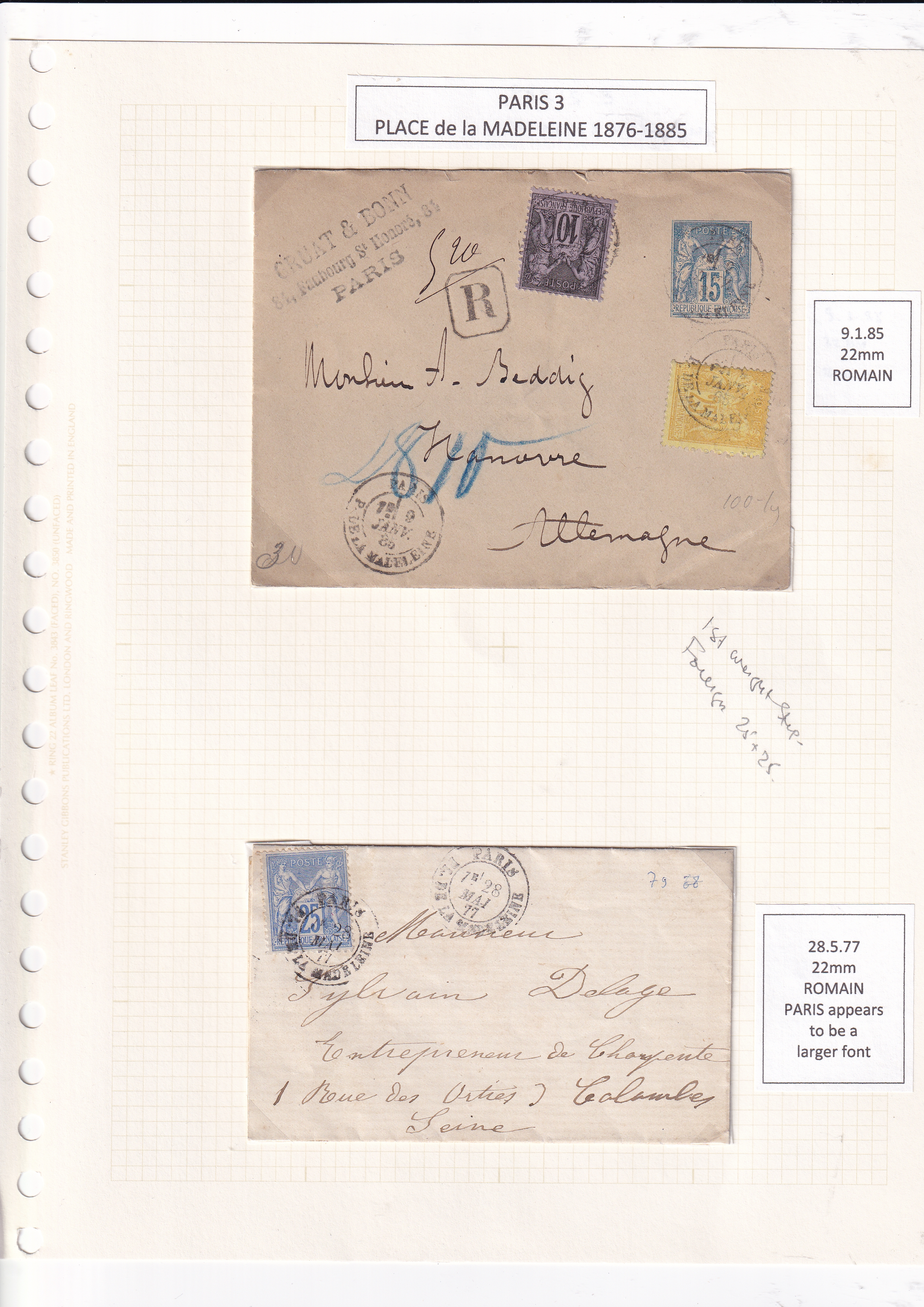 a page of a book with stamps