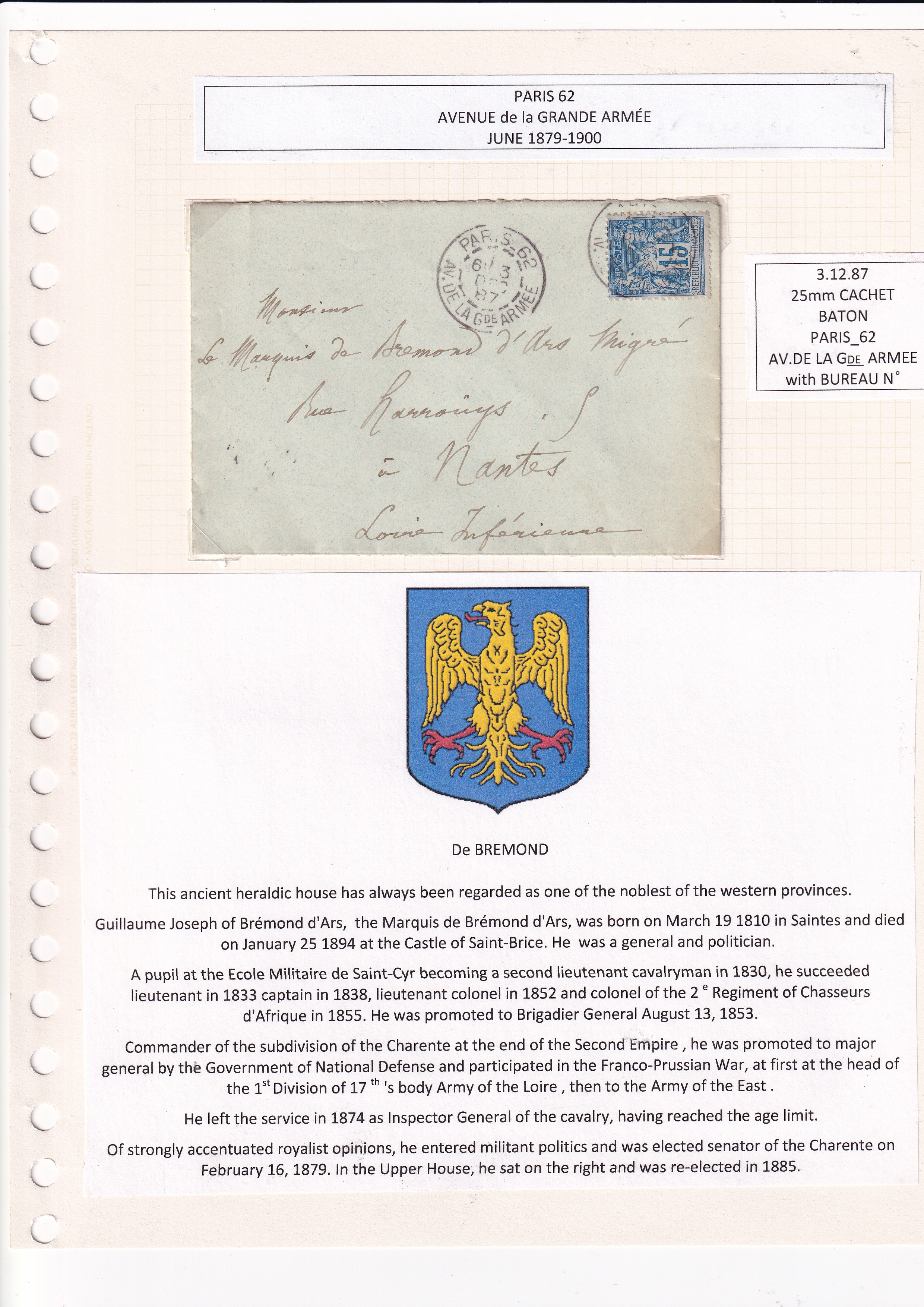 a piece of paper with a letter and a stamp