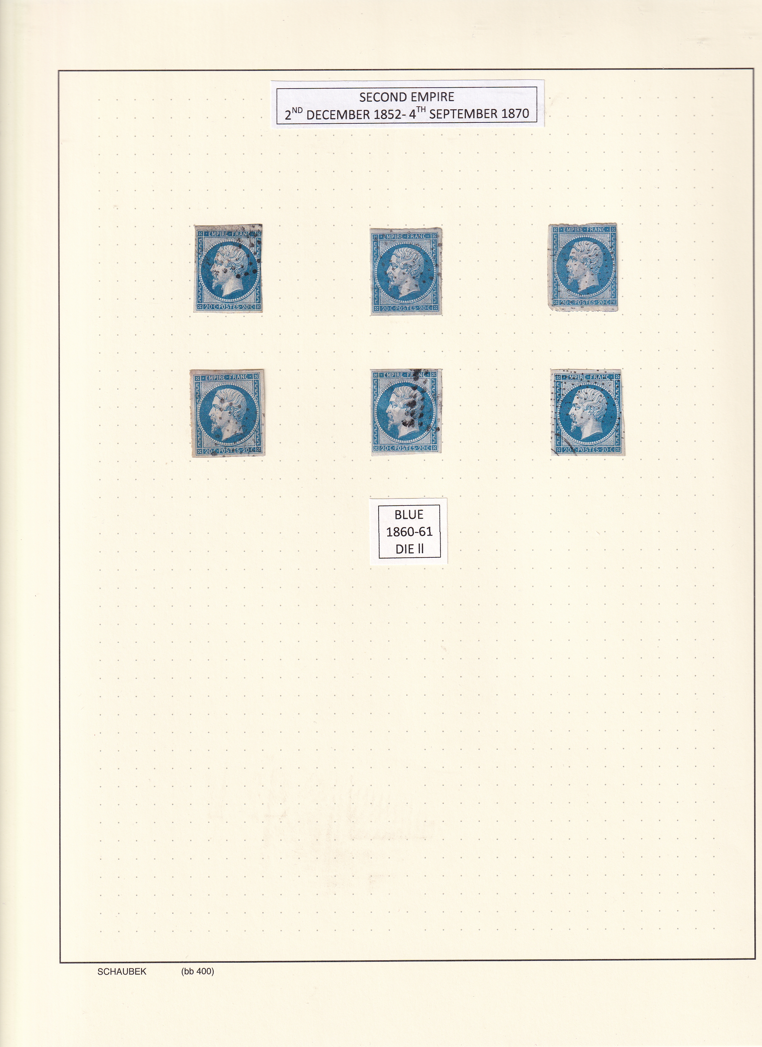 a group of blue stamps on a white surface